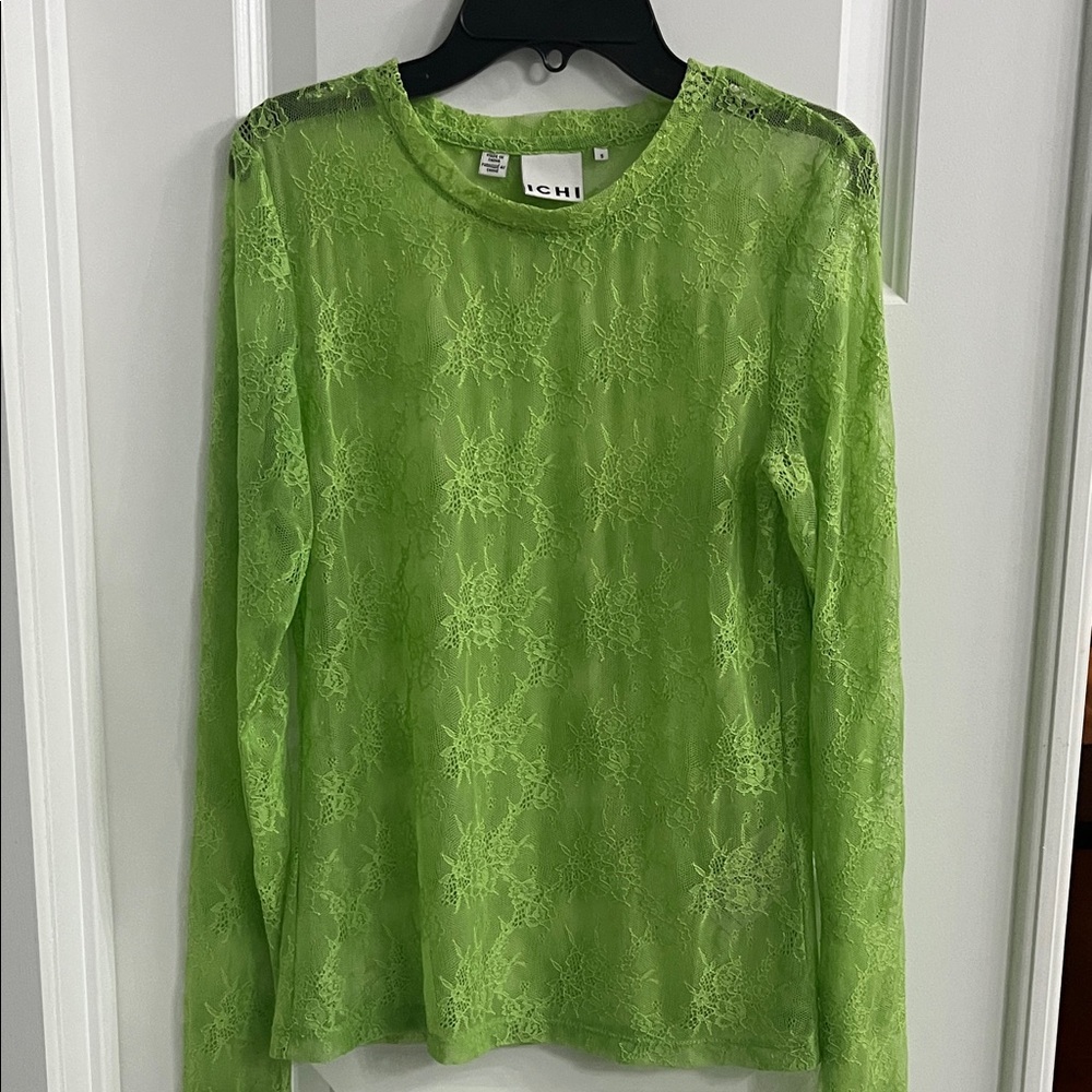 Women's ICHI Lace Long-Sleeve Top